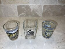 EXC VINTAGE SET OF 3 GREAT SMOKY MOUNTAINS CHIMNEY ROCK BEAR PEWTER SHOT GLASS picture