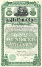 Rock Island, Peoria and St. Louis Railway - 1891 dated $100 Railroad Bond (Uncan picture