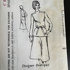 Vintage 70s Spadea SP6501 Designer Boutique Top + Skirt Sewing Pattern 10 UNCUT picture