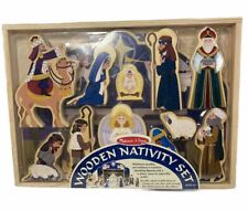 Melissa & Doug Wooden Nativity Set-Heirloom Quality-11 Figures-Stable-New/Sealed picture