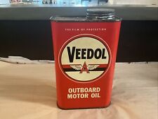 NOS Full Veedol Outboard Motor Oil Can Quart Tidewater Oil Company picture
