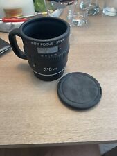 INTO FOCUS CAMERA LENS MUG - Tea Coffee Ceramic Cup Mug Silicone Lid Bitten NIB picture