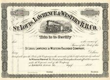 St. Louis, Lawrence and Western Railroad Co. - Unissued Railway Stock Certificat picture