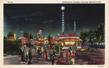 1908 ILLINOIS POSTCARD: ENCHANTED ISLAND CHICAGO WORLD'S FAIR AT NIGHT, IL picture