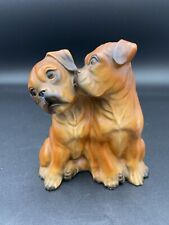 Vintage Ceramic Boxer Puppies Figurine, Littermates, Adorable Faces picture