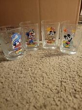 2000 Walt Disney World McDonald's Mickey Mouse Square Glasses Set of 4 Vintage picture
