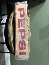 Vintage Pepsi Cola Crate Cola Soda Pop Red Wooden Tray Carrier Holder picture