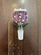 14mm Premium Glass Water Pipe Bowl Piranha Plant Pink picture