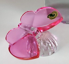 Waterford Pink Crystal Butterfly on clear Base Paperweight Sculpture #154036 New picture