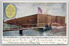 Lawrence MA The New Wood Mill Largest Worsted Mill In World 1906 Postcard A40 picture