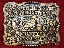 CHAMPION TROPHY BUCKLE BARREL RACING PRO RODEO☆OTHELLO WASHINGTON☆1993☆RARE☆509 picture