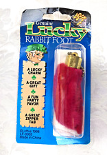 Genuine Lucky Rabbit Foot Rare Fuschia Pink Keychain Zipper Pull New Old Stock picture