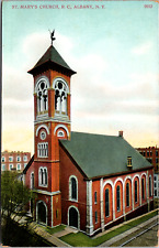 Vintage C. 1910's St. Mary's Roman Catholic Church  Albany New York NY Postcard picture