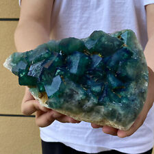 5.74LB Natural super beautiful green fluorite crystal mineral healing specimen picture