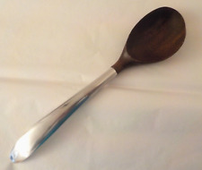 Vintage NAMBE Wood & Metal Server Spoon, Metal Handle, 13 1/2 inches picture