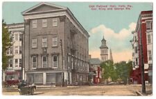 VINTAGE YORK PA ODD FELLOWS HALL KING & GEORGE STREETS POSTCARD 1914 070221  picture