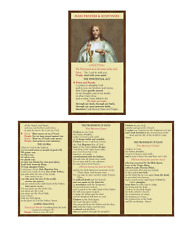 (2 copies) Trifold Catholic Mass Responses & Prayers Pamphlet Glossy Heavy Card picture