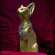Bastet Statue Rare Ancient Egyptian Antique Goddess Pharaonic Cat with Scarab BC picture