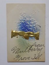 Mulberry Grove, Illinois IL ~ Greetings Hands 1908 EMBOSSED L735 picture