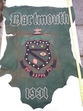 FINAL PRICE Vintage Dartmouth College 32 x 40 Phi Kappa Psi Leather Wall Hanging picture