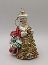 FITZ & FLOYD Blown Glass Santa Baker Snowman Gingerbread Tree Christmas Ornament picture