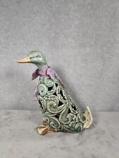 Vintage Handcrafted Ceramic Duck With Scarf Statue picture