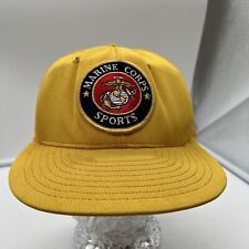 UNITED STATES MARINE CORPS SPORTS YELLOW MESH HAT VINTAGE SNAPBACK PRE-OWNED picture
