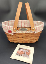 Longaberger 2007 Rich Brown Woven Memories Basket~Prot~Liner COUNTRY FARMHOUSE picture