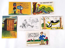 Vintage Humor Postcard Lot of 6 Bob Petley Fishing Americana Outhouse 40s 50s picture