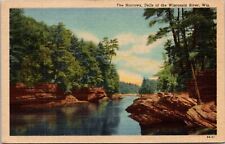 Wisconsin WI Dells Narrows Wisconsin River Channel c1940s Postcard picture