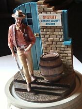 LIMITED EDITION JOHN WAYNE HAND PAINTED SCULPTURE/GLASS DOME FRANKLIN MINT picture