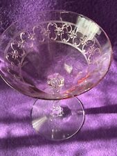 RARE Fostoria 1920's-Spartan(Grannies Glasses) Orchid Champagne Goblet picture
