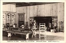 Short Hills NJ Paper Mill Playhouse Fireplace in Lobby Postcard unused 1930s/40s picture