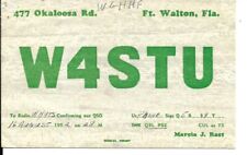 QSL 1952 Fort Walton Florida     radio card picture