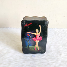 1950s Vintage Dancing Lady Snake Eating Apple Graphics Morton Sweets Tin TI128 picture