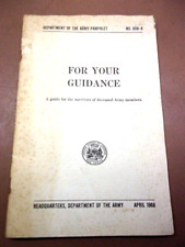 Vtg 1968 Department Of The Army 'For Your Guidance' Survivors Pamphlet No. 608-4 picture