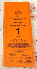 Atchison Topeka and Santa Fe Railway System Timetable No. 1, OCTOBER 29, 1989 picture