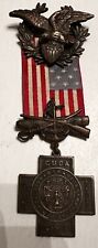 Antique Spanish American War Veterans Medal Badge Numbered  1898-1902 Cuba Mayer picture
