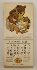 Morrell Pride Pork Vintage Calendar Page November 1948 The Three Bears picture