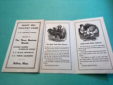 Shady Hill Poultry Farm Bolton MA L.G. Coolidge Chick Brochure c 1920 antique picture