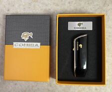 *NEW* Cohiba Triple Jet Cigar Lighter w/Punch *Black/Chrome Metal *Windproof picture