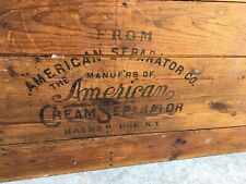 XL Antique Wooden Crate American Cream Separator Bainbridge New York Wood Box picture