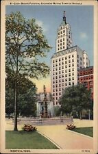 Memphis Tennessee Court Square Fountain Columbian Mutual Tower ~ postcard sku175 picture