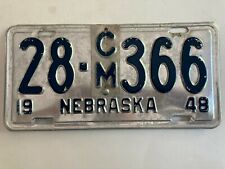 1948 Nebraska License Plate Commercial Truck with CM Metal Weight Tab picture