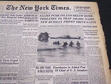 1944 JANUARY 24 NEW YORK TIMES - ALLIES PUSH INLAND BELOW ROME - NT 4314 picture