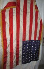 Vintage 48 Star Ceremonial American Flag with Gold Fringe  picture