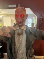 6 ft Animatronic Standing Zombie Halloween Life-size Decoration picture