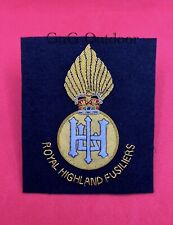 Royal Highland Fusiliers Blazer Badge RHF Embroidered Bullion Wire Blazer Badge picture