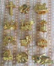 The Danbury Mint 2003 Gold Christmas Ornament Collection Complete Set  picture