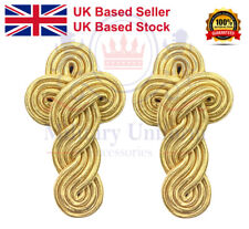 Military Curved Shoulder Epaulette Board Gold Myla Army Navy shoulder Board Pair picture
